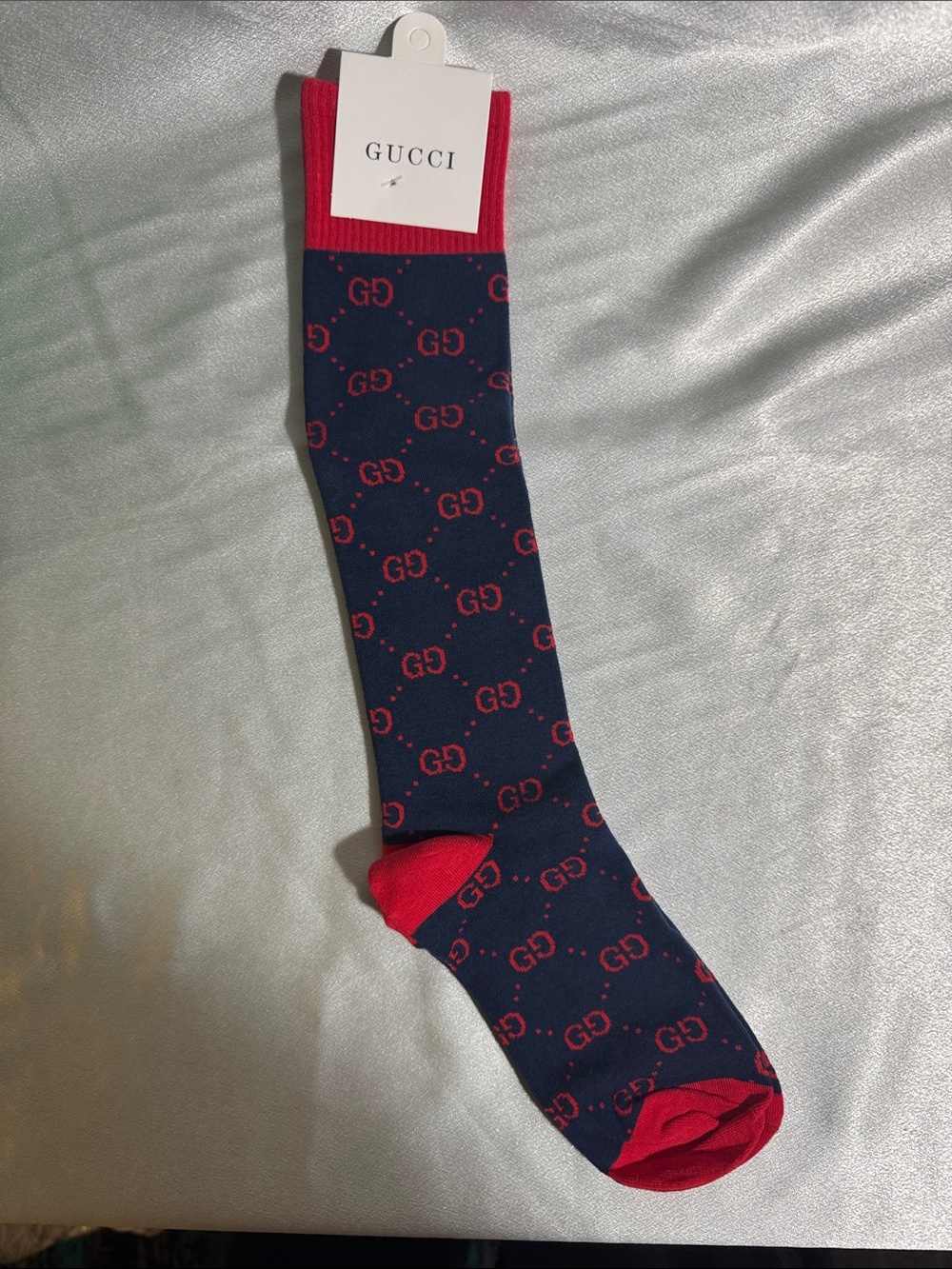 Gucci Navy Socks with Red GG Monogram Accents🔥New!